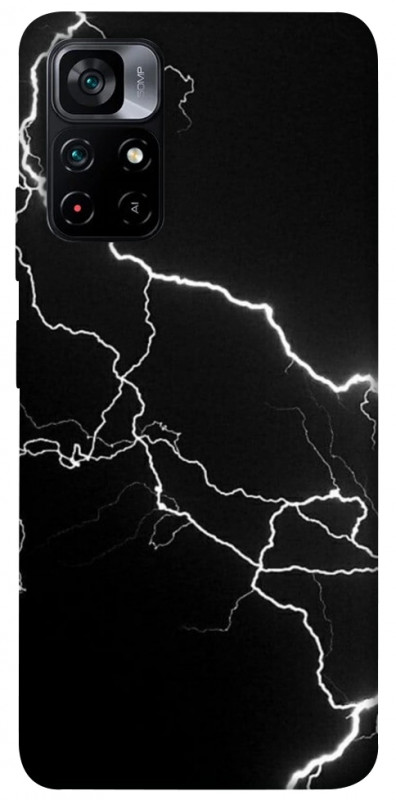 Чехол itsPrint Молния для Xiaomi Poco M4 Pro 5G, black, купить оптом с доставкой