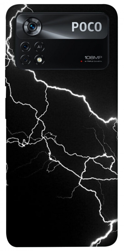 Чехол itsPrint Молния для Xiaomi Poco X4 Pro 5G, black, купить оптом с доставкой