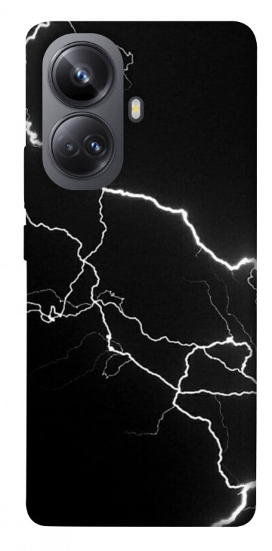 Чехол itsPrint Молния для Realme 10 Pro+, black, купить оптом с доставкой
