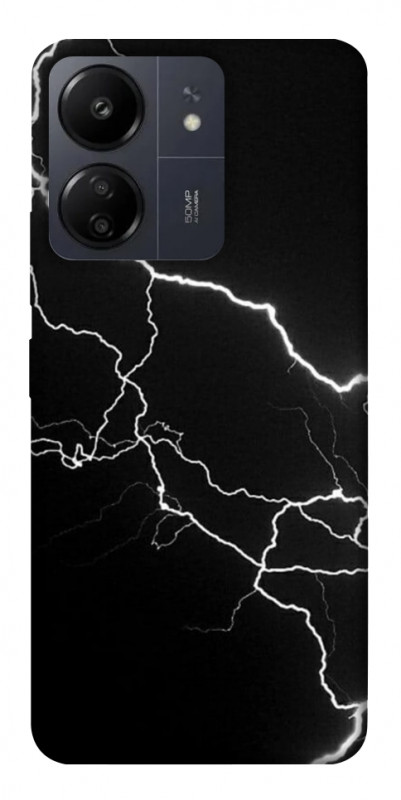Чехол itsPrint Молния для Xiaomi Redmi 13C, black, купить оптом с доставкой