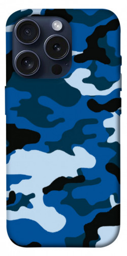 Чехол itsPrint Синий камуфляж 3 для Apple iPhone 15 Pro (6.1")