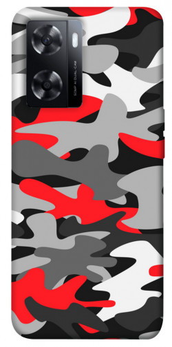 Чехол itsPrint Красно-серый камуфляж для Oppo A57s