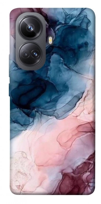 Чехол itsPrint Розово-голубые разводы для Realme 10 Pro+, мрамор, купить оптом с доставкой