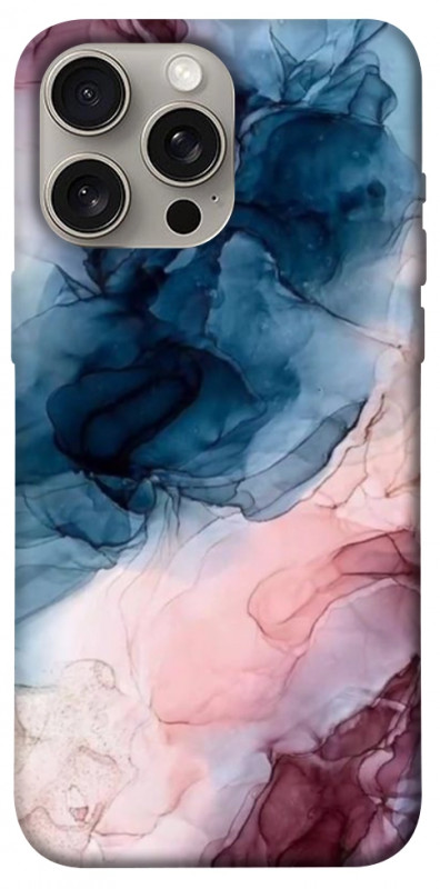 Чехол itsPrint Розово-голубые разводы для Apple iPhone 15 Pro Max (6.7"), мрамор, купить оптом с доставкой