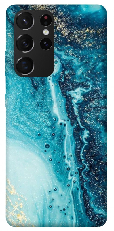 Чехол itsPrint Голубая краска для Samsung Galaxy S21 Ultra, мрамор, купить оптом с доставкой