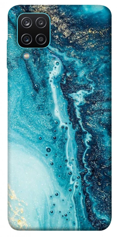 Чехол itsPrint Голубая краска для Samsung Galaxy A12, мрамор, купить оптом с доставкой