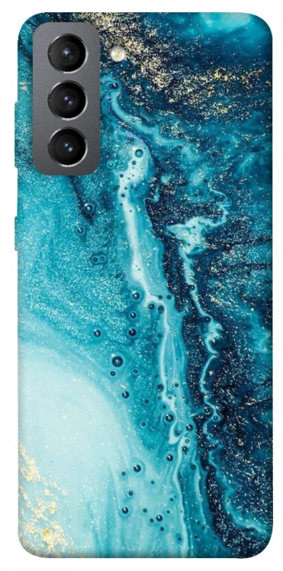 Чехол itsPrint Голубая краска для Samsung Galaxy S21 FE, мрамор, купить оптом с доставкой