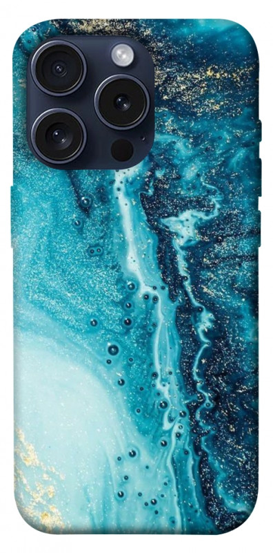 Чехол itsPrint Голубая краска для Apple iPhone 15 Pro (6.1"), мрамор, купить оптом с доставкой