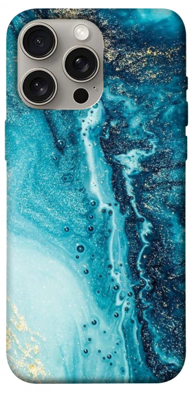 Чехол itsPrint Голубая краска для Apple iPhone 15 Pro Max (6.7"), мрамор, купить оптом с доставкой