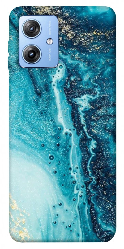 Чохол itsPrint Блакитна фарба для Motorola Moto G84, мармур, купити оптом з доставкою