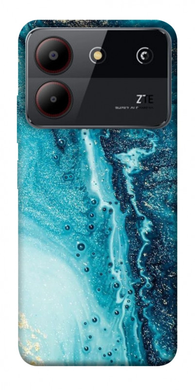 Чехол itsPrint Голубая краска для ZTE Blade A54 4G, мрамор, купить оптом с доставкой