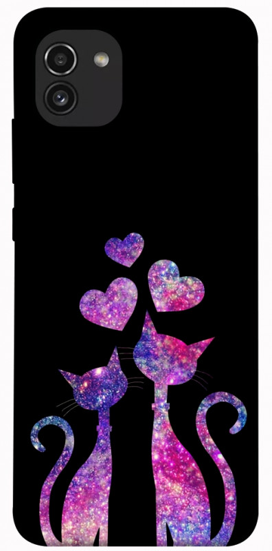 Чохол itsPrint Космічні коти для Samsung Galaxy A03, кохання, купити оптом з доставкою