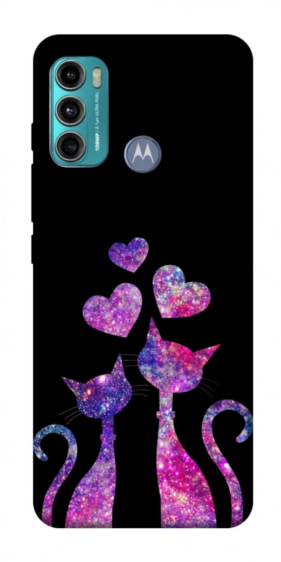 Чохол itsPrint Космічні коти для Motorola Moto G60, кохання, купити оптом з доставкою