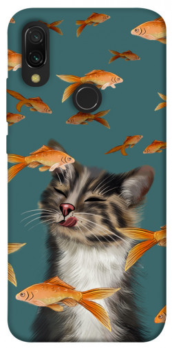 Чохол itsPrint Cat with fish для Xiaomi Redmi 7