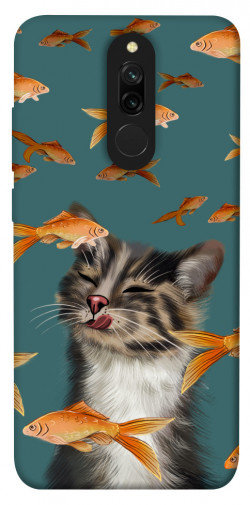 Чохол itsPrint Cat with fish для Xiaomi Redmi 8