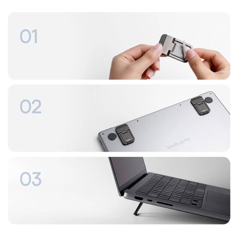 Подставка для ноутбука Baseus Slim Laptop Kickstand (2шт) (LUZC00001), Gray 3, купить оптом с доставкой