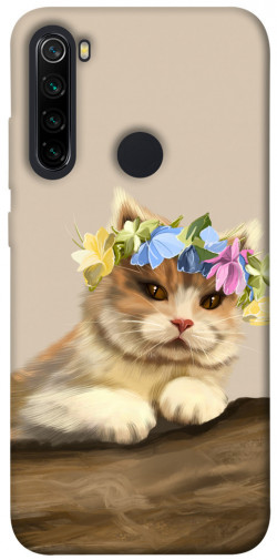 Чохол itsPrint Cat in flowers для Xiaomi Redmi Note 8