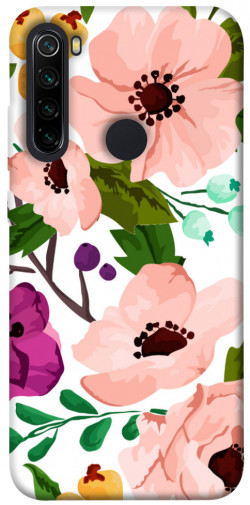 Чехол itsPrint Акварельные цветы для Xiaomi Redmi Note 8