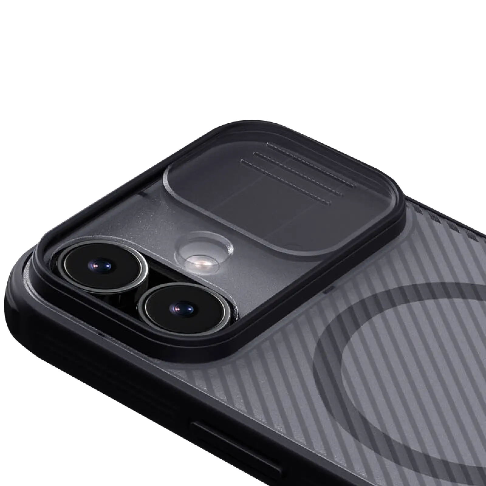 Карбонова накладка Nillkin CamShield Pro Magnetic для Apple iPhone 17 (6.3"), Transparent black 3, Пластик, купити оптом з доставкою