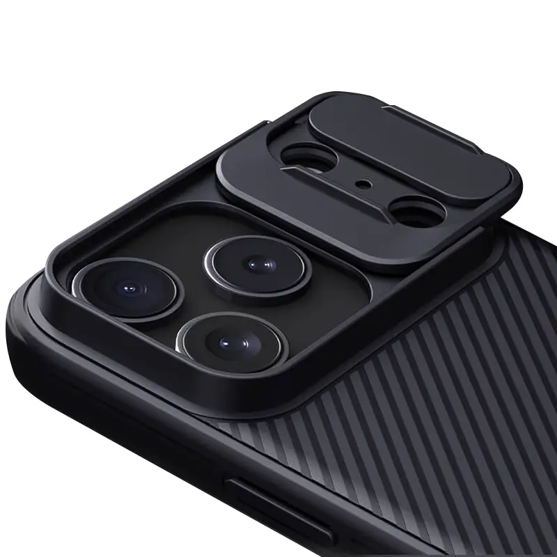 Карбоновая накладка Nillkin CamShield Pro Magnetic для Apple iPhone 17 Pro (6.3"), Black 3, Пластик, купить оптом с доставкой