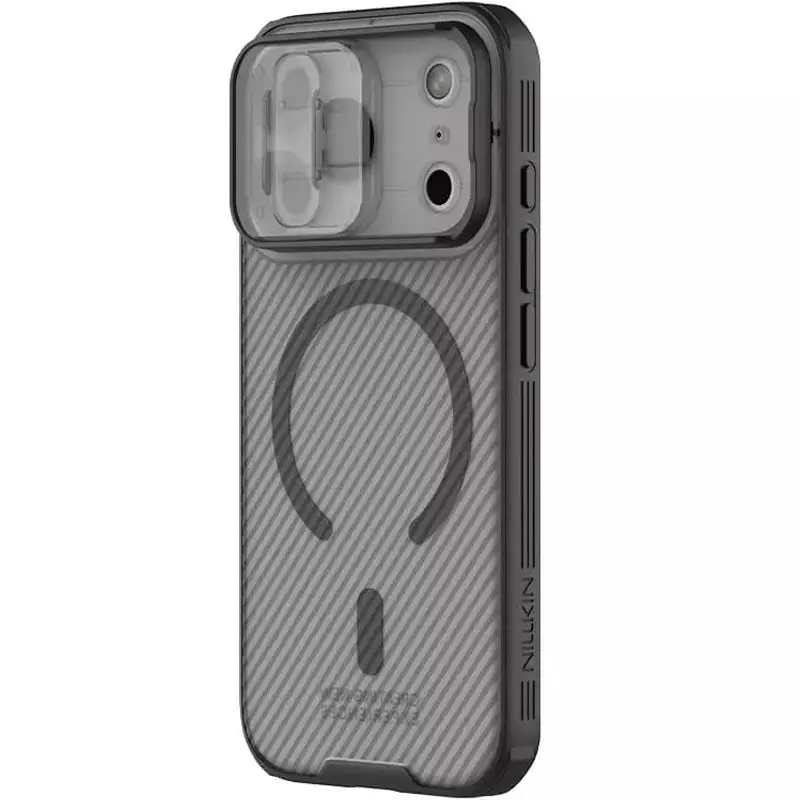 Карбоновая накладка Nillkin CamShield Pro Magnetic для Apple iPhone 17 Pro (6.3"), Transparent black 2, Пластик, купить оптом с доставкой