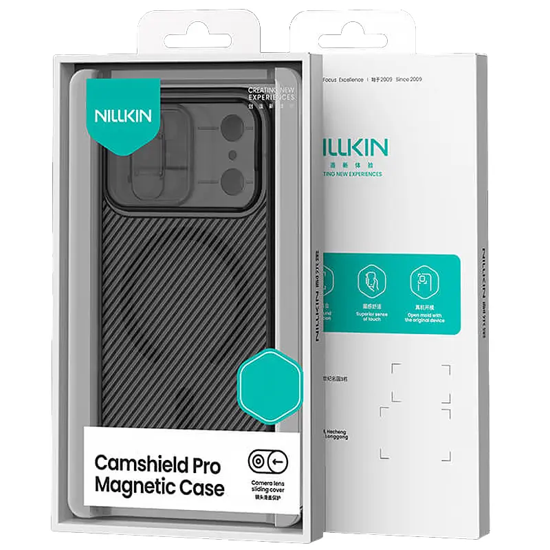 Карбоновая накладка Nillkin CamShield Pro Magnetic для Apple iPhone 17 Pro (6.3"), Transparent black 5, Пластик, купить оптом с доставкой