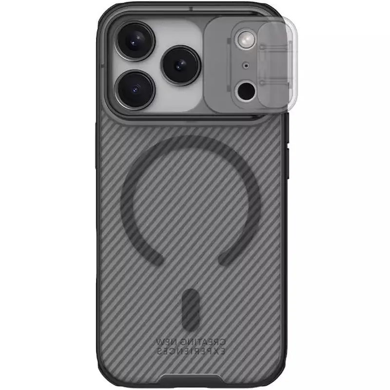 Карбоновая накладка Nillkin CamShield Pro Magnetic для Apple iPhone 17 Pro Max (6.9"), Transparent black 1, Пластик, купить оптом с доставкой