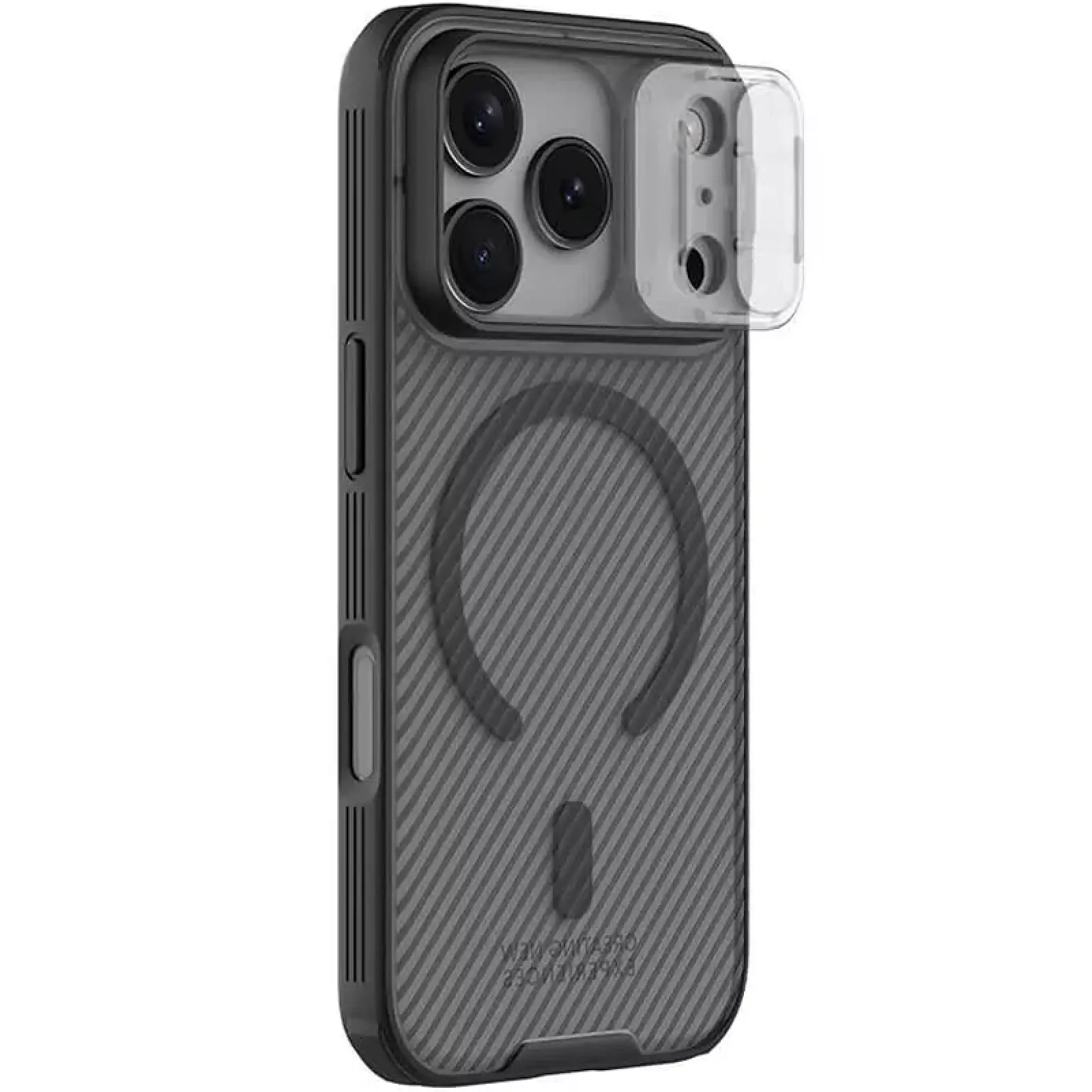 Карбоновая накладка Nillkin CamShield Pro Magnetic для Apple iPhone 17 Pro Max (6.9"), Transparent black, Пластик, купить оптом с доставкой