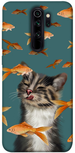 Чехол itsPrint Cat with fish для Xiaomi Redmi Note 8 Pro