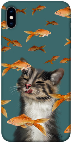 Чехол itsPrint Cat with fish для Apple iPhone X (5.8")