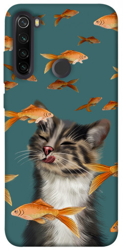 Чохол itsPrint Cat with fish для Xiaomi Redmi Note 8T