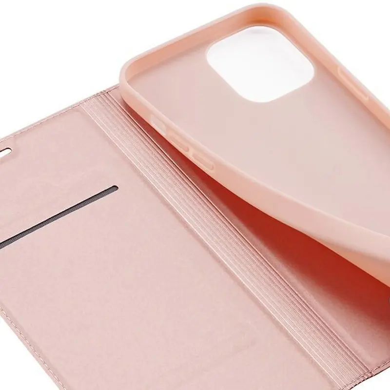Чехол-книжка Dux Ducis с карманом для визиток для Apple iPhone 14 Pro Max (6.7"), Rose Gold 1, Искусственная кожа, купить оптом с доставкой