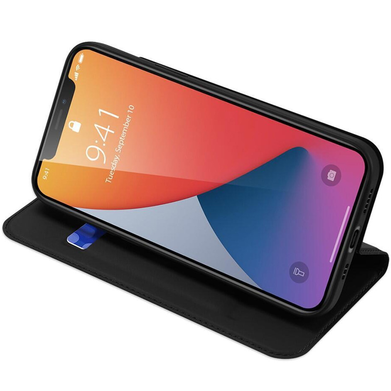 Уценка Чехол-книжка Dux Ducis с карманом для визиток для Apple iPhone 14 / 13 (6.1"), Поврежденная упаковка / Черный 3, Искусственная кожа, купить оптом с доставкой