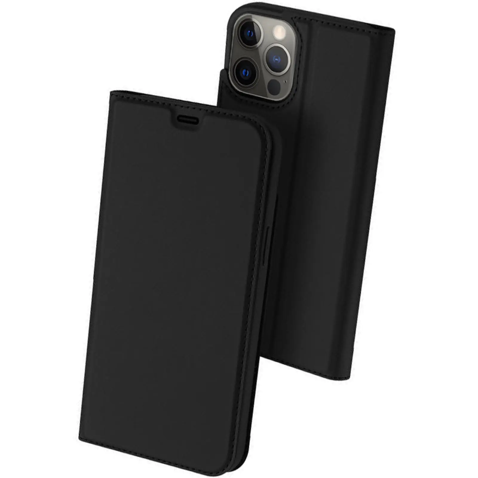 Чехол-книжка Dux Ducis с карманом для визиток для Apple iPhone 15 Pro Max (6.7"), Черный, Искусственная кожа, купить оптом с доставкой