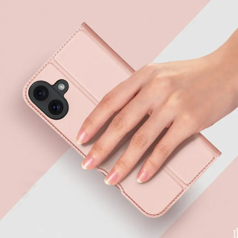 Чехол-книжка Dux Ducis с карманом для визиток для Apple iPhone 16 (6.1"), Rose Gold 2, Искусственная кожа, купить оптом с доставкой
