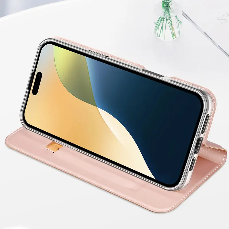 Чехол-книжка Dux Ducis с карманом для визиток для Apple iPhone 16 (6.1"), Rose Gold 4, Искусственная кожа, купить оптом с доставкой