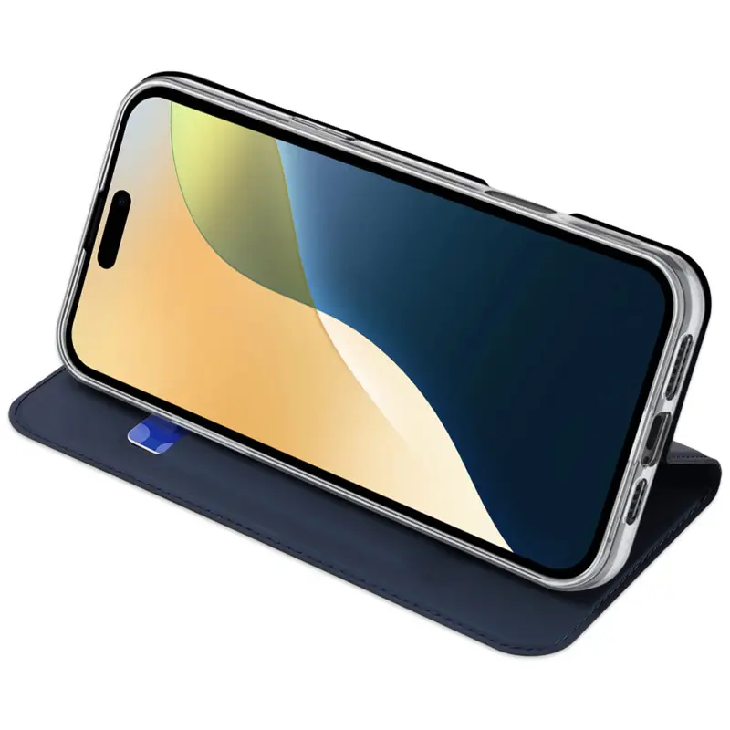 Чехол-книжка Dux Ducis с карманом для визиток для Apple iPhone 16 (6.1"), Синий 2, Искусственная кожа, купить оптом с доставкой