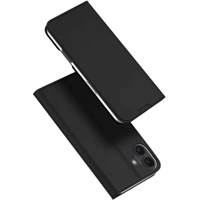 Чехол-книжка Dux Ducis с карманом для визиток для Apple iPhone 16 (6.1"), Черный, Искусственная кожа, купить оптом с доставкой
