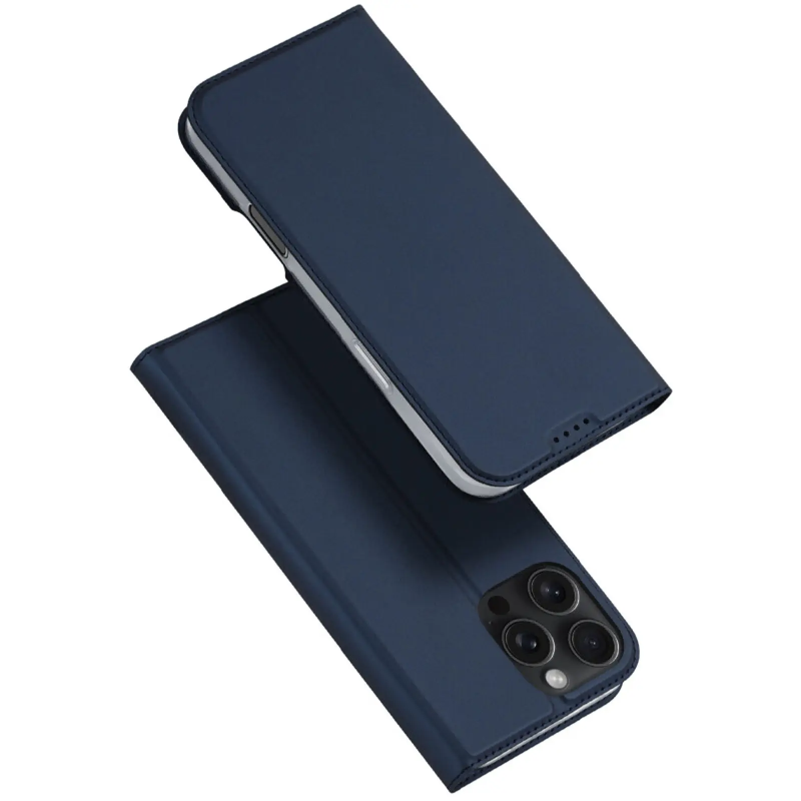 Чехол-книжка Dux Ducis с карманом для визиток для Apple iPhone 16 Pro (6.3"), Синий, Искусственная кожа, купить оптом с доставкой