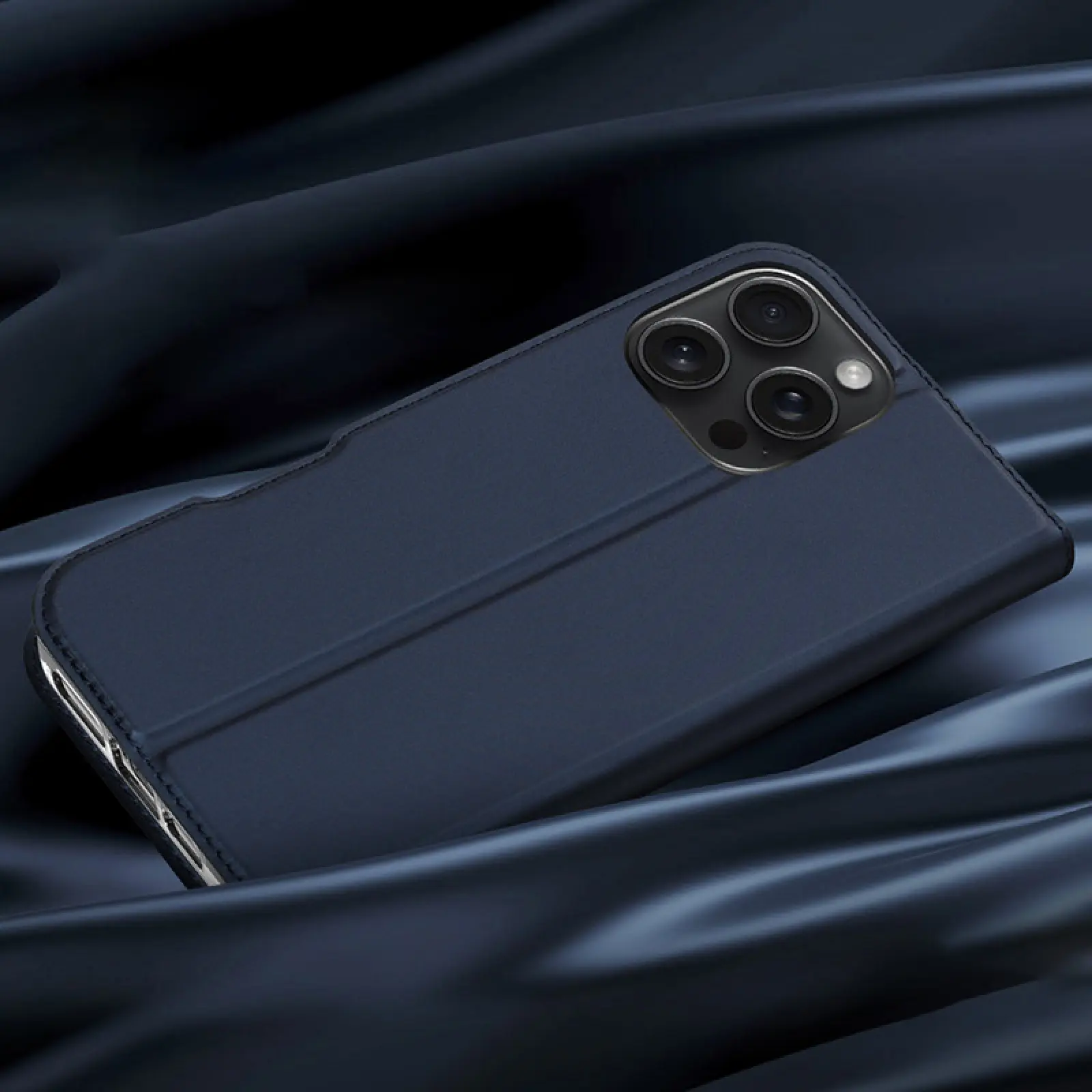 Чехол-книжка Dux Ducis с карманом для визиток для Apple iPhone 16 Pro (6.3"), Синий 4, Искусственная кожа, купить оптом с доставкой