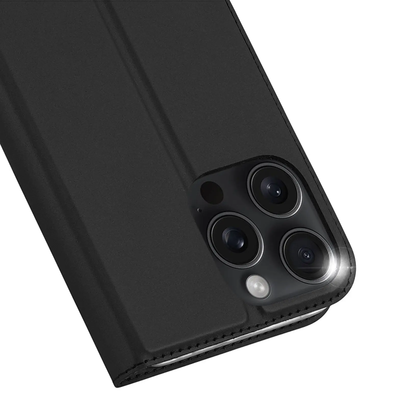 Чехол-книжка Dux Ducis с карманом для визиток для Apple iPhone 16 Pro (6.3"), Черный 1, Искусственная кожа, купить оптом с доставкой