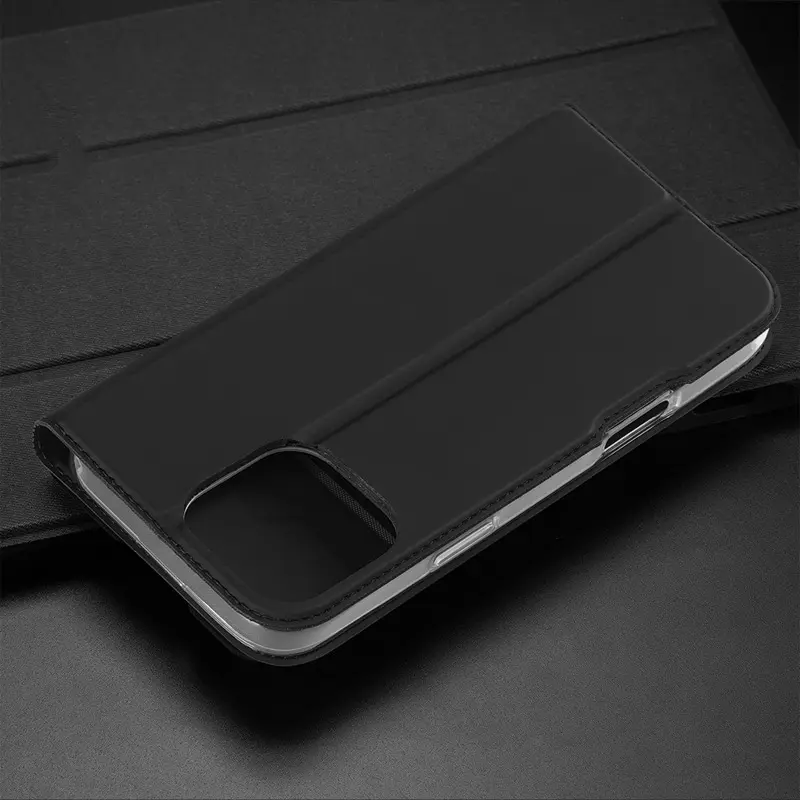 Чехол-книжка Dux Ducis с карманом для визиток для Apple iPhone 16 Pro (6.3"), Черный 2, Искусственная кожа, купить оптом с доставкой