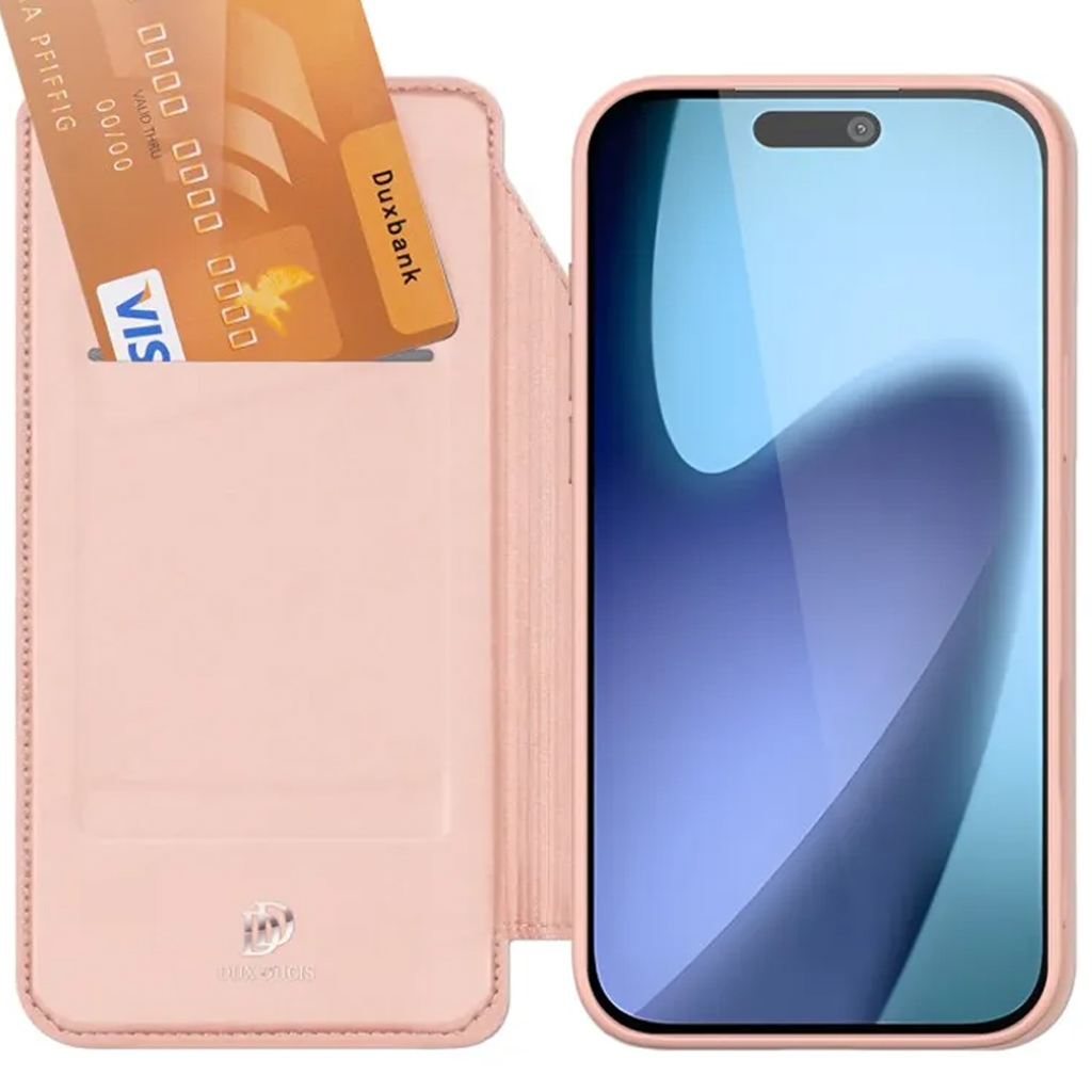 Чехол-книжка Dux Ducis с карманом для визиток для Apple iPhone 18 Pro Max / 17 Pro Max (6.9"), Rose Gold 2, Искусственная кожа, купить оптом с доставкой
