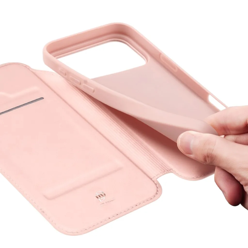 Чехол-книжка Dux Ducis с карманом для визиток для Apple iPhone 18 Pro Max / 17 Pro Max (6.9"), Rose Gold 3, Искусственная кожа, купить оптом с доставкой
