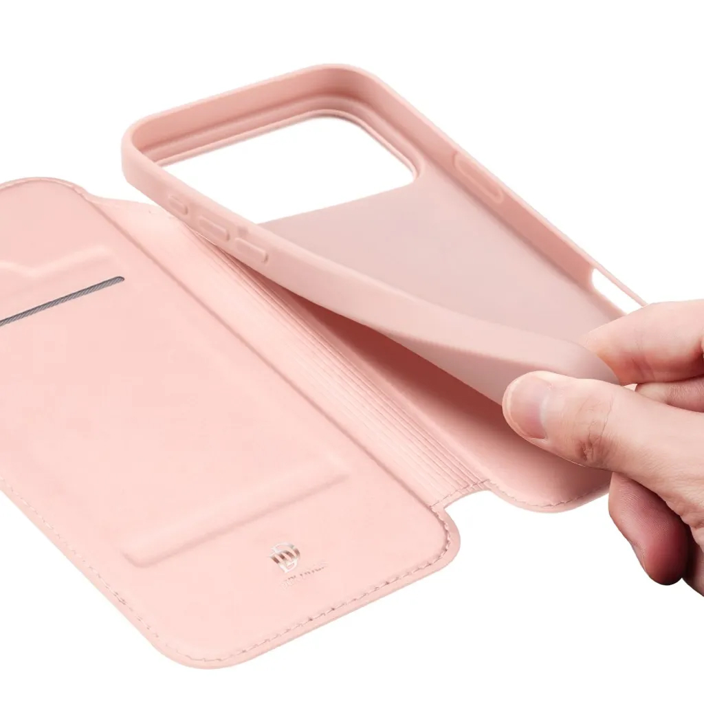 Чехол-книжка Dux Ducis с карманом для визиток для Apple iPhone 18 Pro Max / 17 Pro Max (6.9"), Rose Gold 3, Искусственная кожа, купить оптом с доставкой
