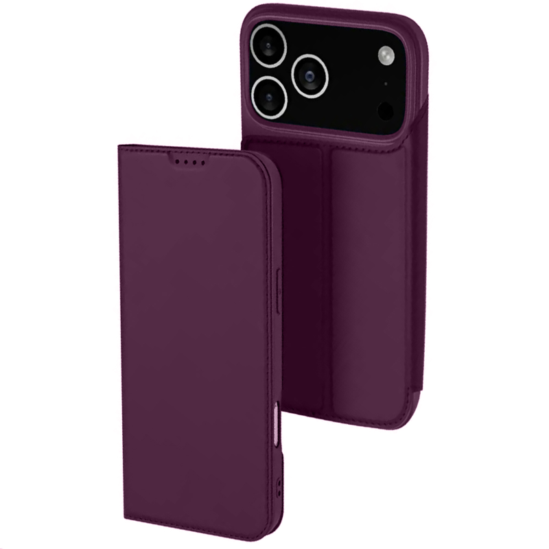 Чехол-книжка Dux Ducis с карманом для визиток для Apple iPhone 18 Pro Max / 17 Pro Max (6.9"), Бордовый, Искусственная кожа, купить оптом с доставкой
