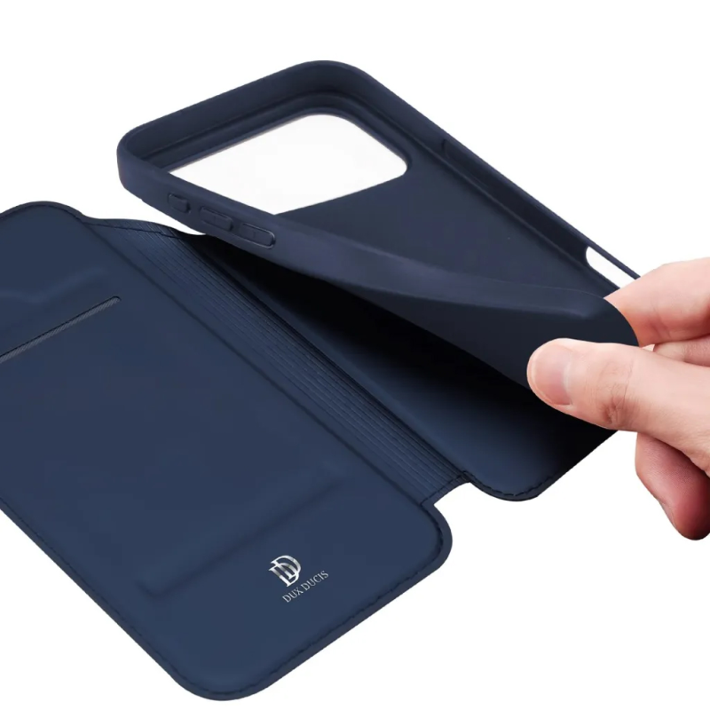 Чехол-книжка Dux Ducis с карманом для визиток для Apple iPhone 18 Pro Max / 17 Pro Max (6.9"), Синий 3, Искусственная кожа, купить оптом с доставкой
