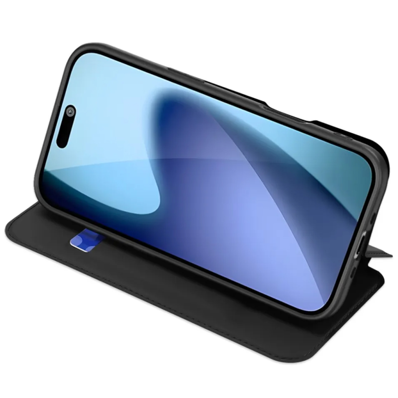 Чехол-книжка Dux Ducis с карманом для визиток для Apple iPhone 18 Pro Max / 17 Pro Max (6.9"), Черный 1, Искусственная кожа, купить оптом с доставкой