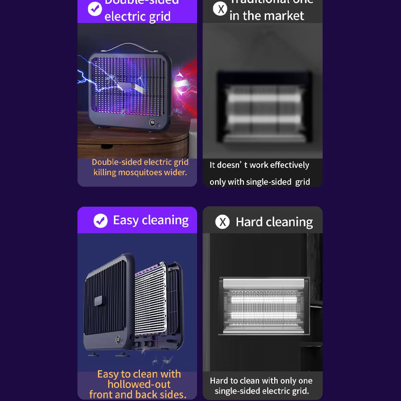 Электрическая ловушка для насекомых с UV подсветкой и высоковольтной сеткой P7 with battery 4000 mAh смотреть фото №4