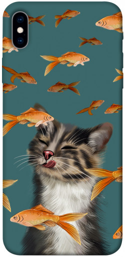 Чехол itsPrint Cat with fish для Apple iPhone XS Max (6.5")
